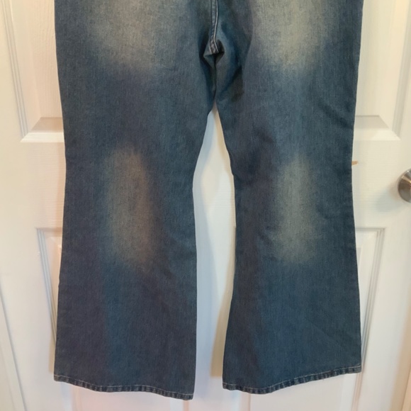 CIDER VINTAGE RAW EDGE WASH HIPPIE FLARED JEANS SIZE XL - Picture 9 of 11